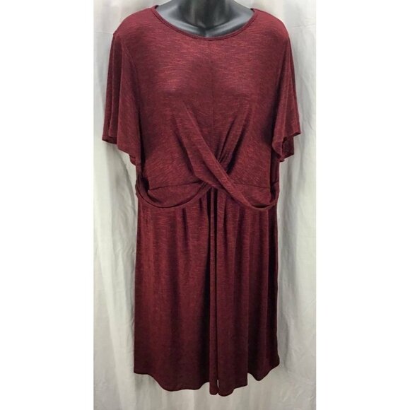 Ava & Viv Plus Size Dress 1X Red Slub Sheath New - Picture 1 of 5